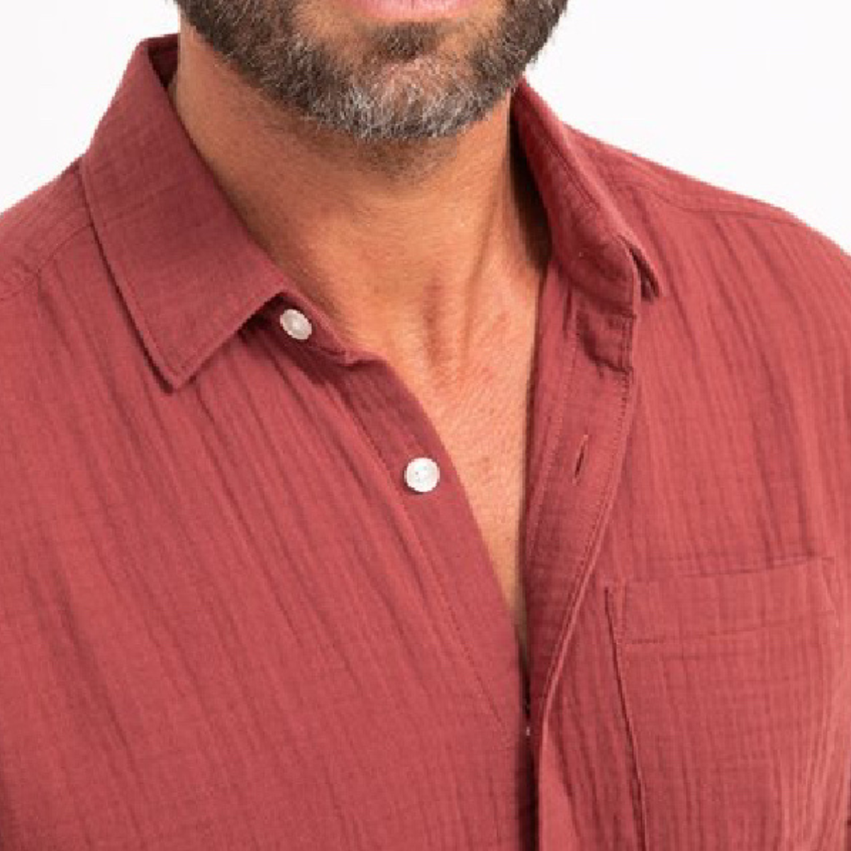 Chemise à manches courtes double gaze Framboise