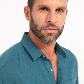 Chemise manches courtes unie Colin Pétrole