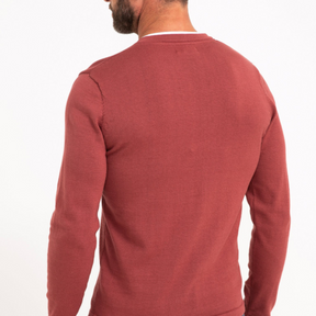 Pull col tunisien uni jerti Framboise