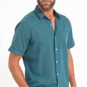 Chemise manches courtes unie Colin Pétrole