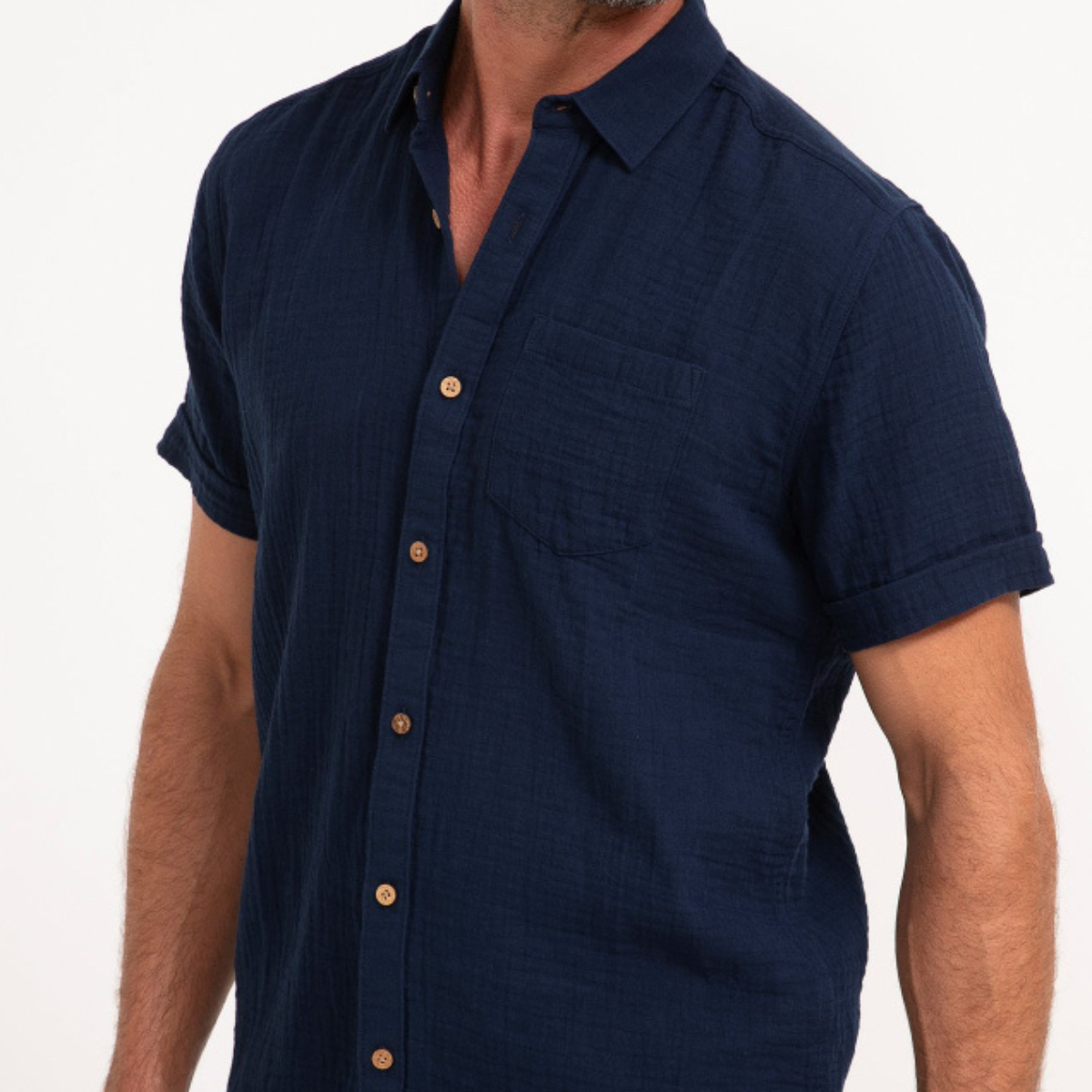Chemise à manches courtes double gaze