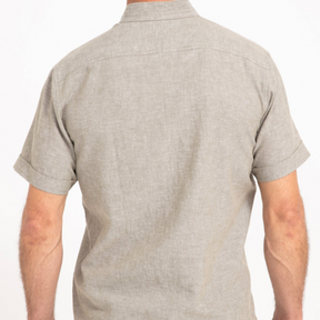 Chemise manches courtes unie Colin mao Kaki Clair