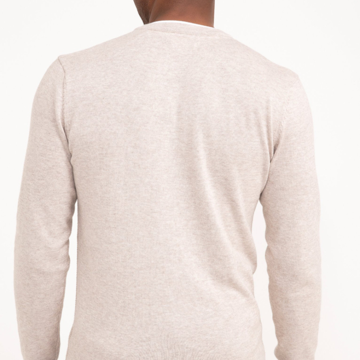 Pull col tunisien uni jerti Beige