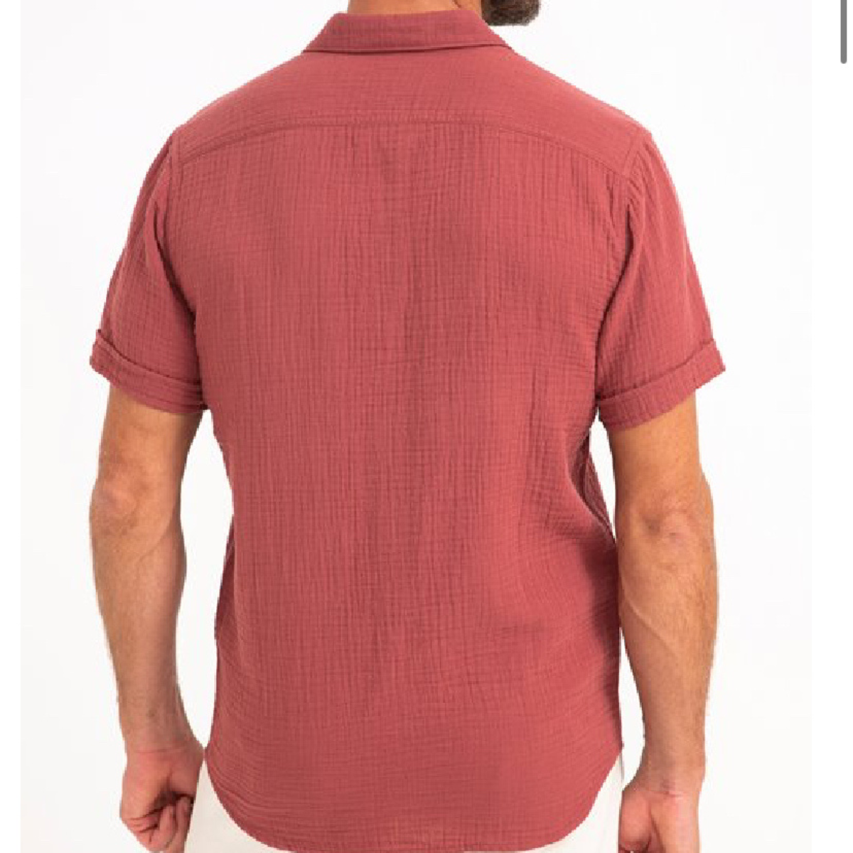Chemise à manches courtes double gaze Framboise
