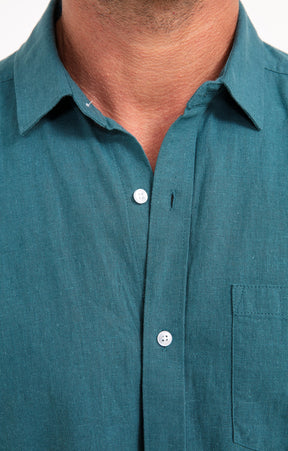 Chemise manches courtes unie Colin Pétrole
