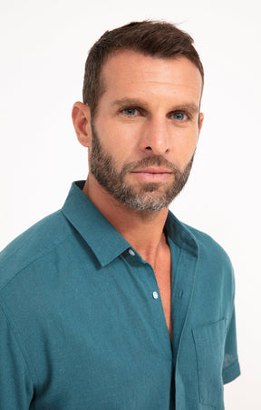 Chemise manches courtes unie Colin Pétrole